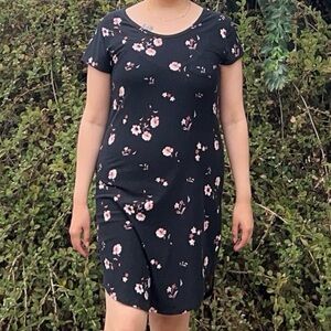 Floral Black Dress